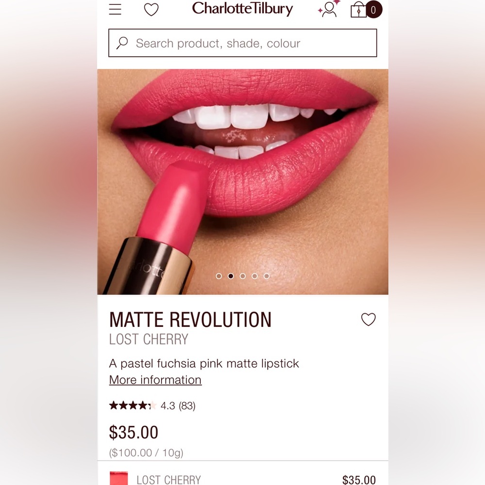 Charlotte Tilbury Matte Revolution Lipstick - Vibrant Fuchsia